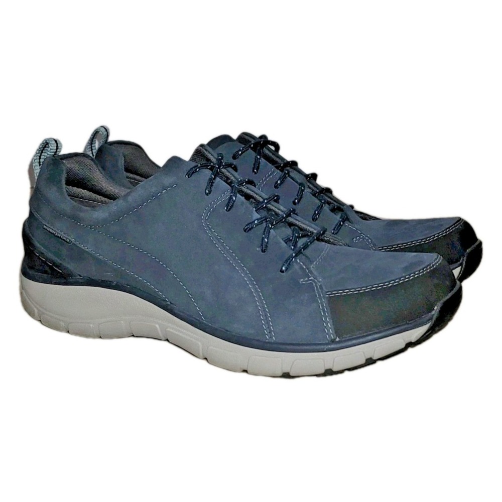 Clarks Unstructured Wave Walk Women 10 M Blue Leather Waterproof Walking Sneaker